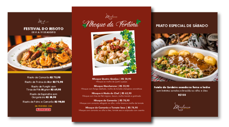 Maccherone Restaurante: Material gráfico - Display de mesa